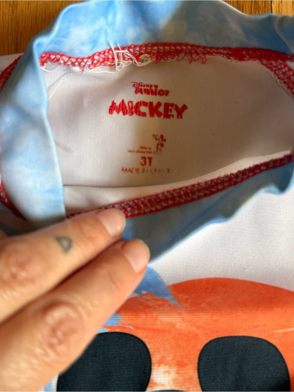 Disney Light Blue and Red Mickey Mouse Swimsuit set